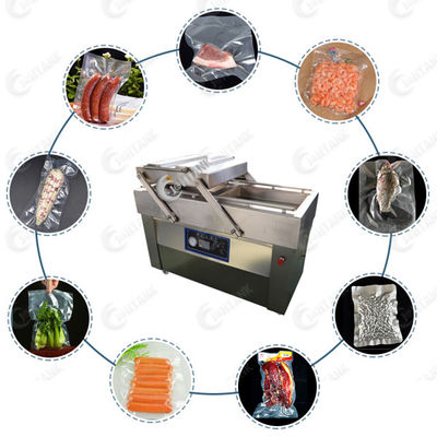 Annuncio pubblicitario doppio del sigillatore di vuoto della camera del riso di verdure della salsiccia della carne dell'alimento
