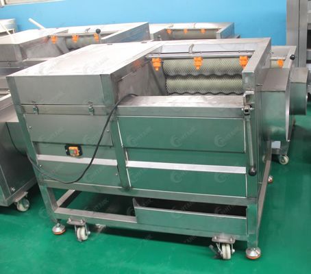 linea di trasformazione della verdura della rondella della bolla della sbucciatrice del rolle della lana della carota 500kg/h e dei vegetali della macchina di pulizia della frutta