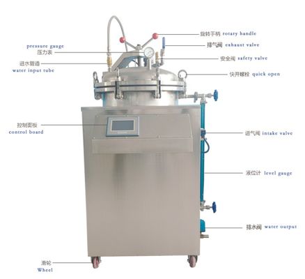 pressione verticale dello sterilizzatore dell'autoclave a vapore di 75L 100L 150L